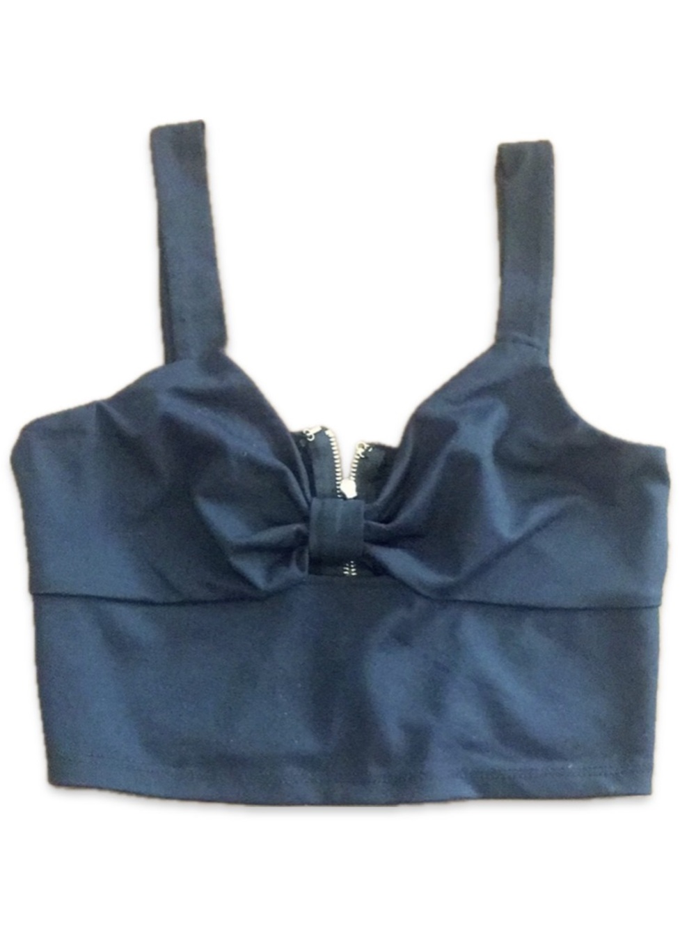 NWOT: Bebe Crop Top with Full Length Back Zipper